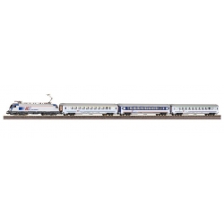 PIKO 97931 Zestaw startowy PKP Inter City z lokomotywą Husarz, 3 wagony, zestaw torów A-Gleis z podsypką